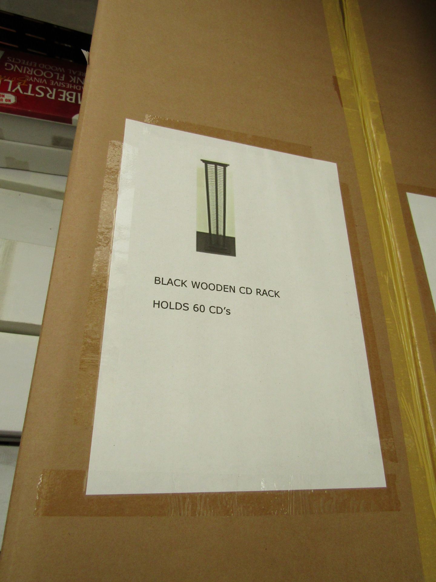 Black Wooden CD rack holds 60 CD's new & boxed