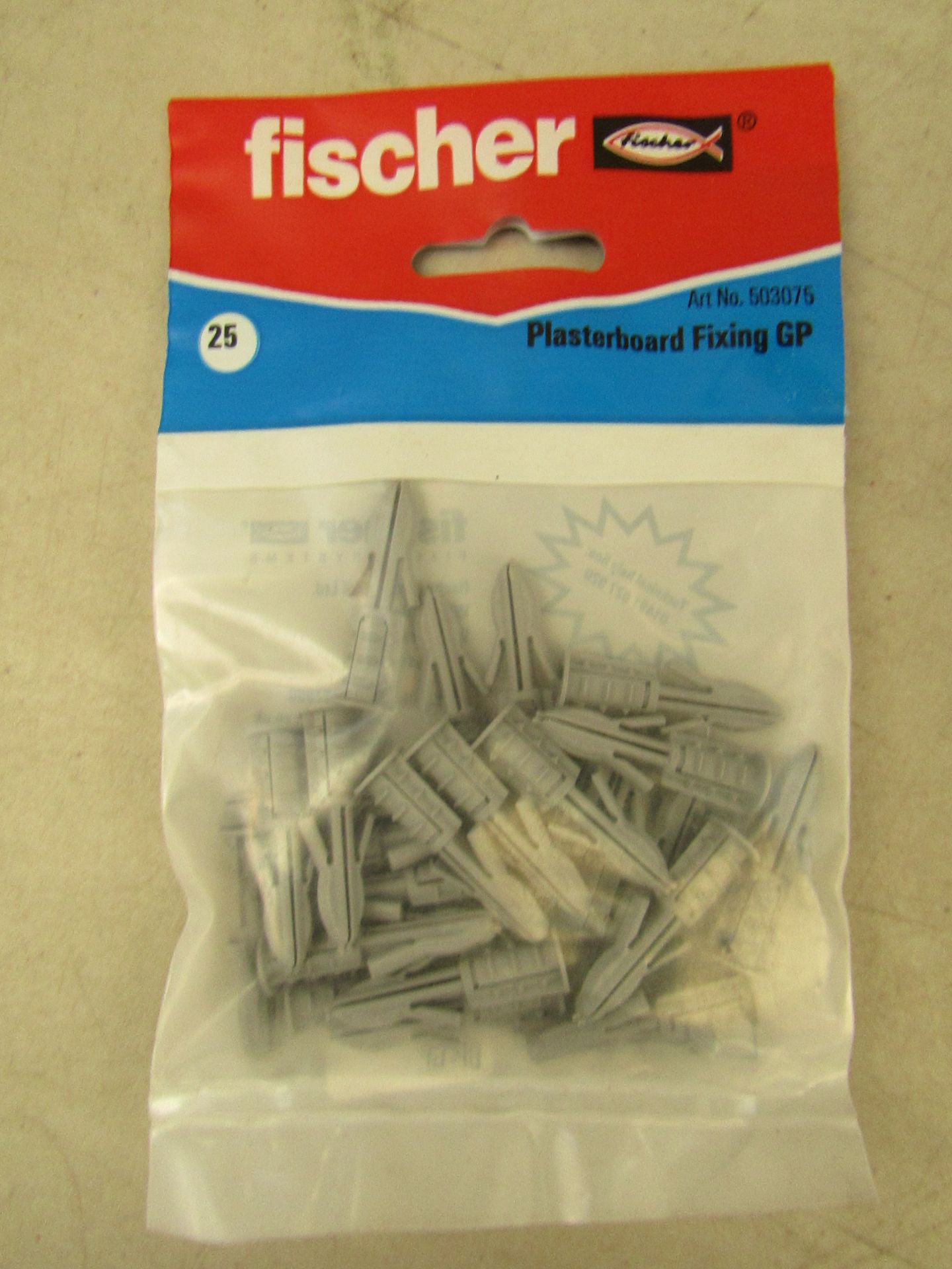 10x Fischer bags of 25 plasterboard fixings, all in packaging.