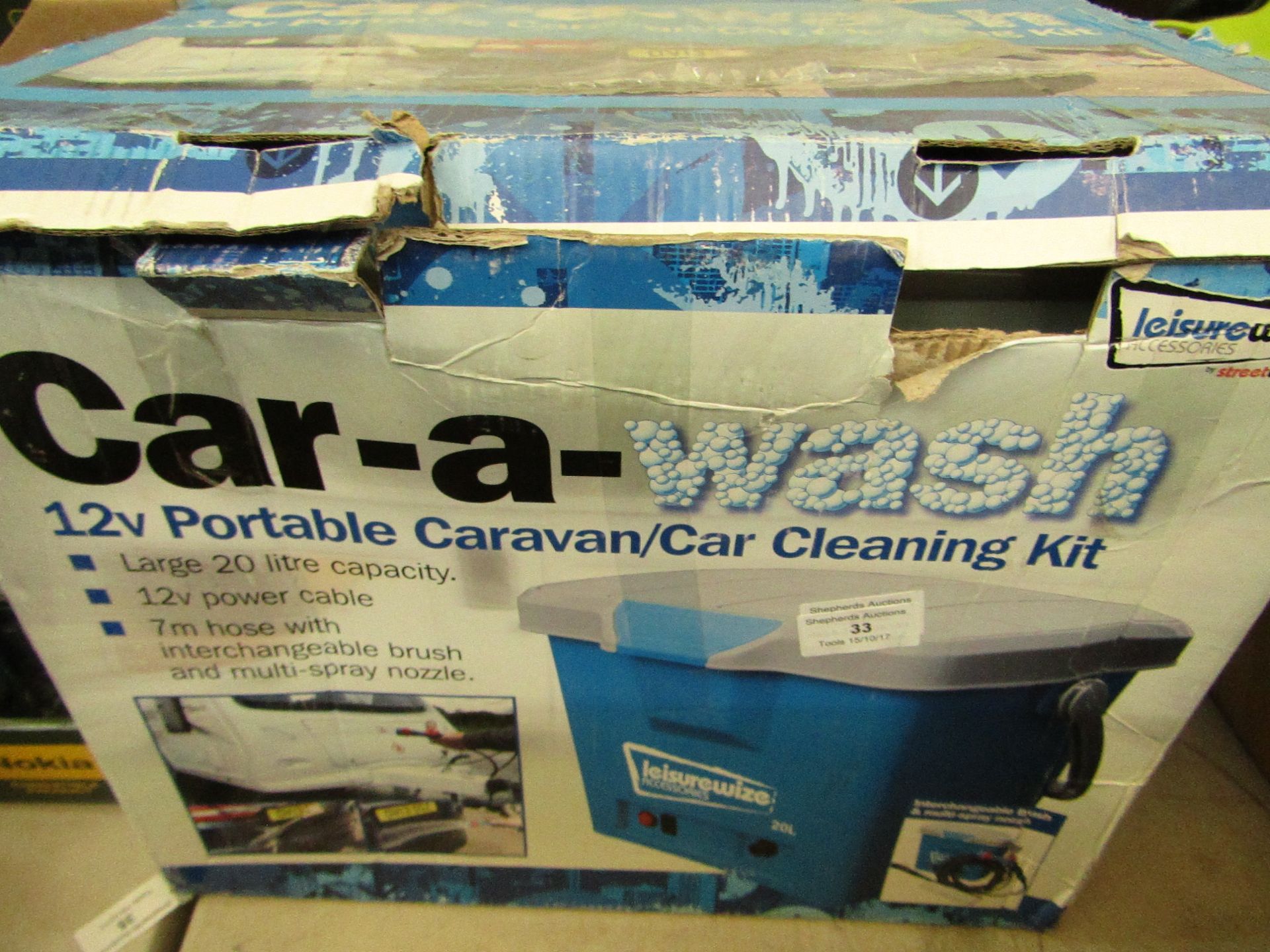 Cara-wash car and caravan cleaning kit, unchecked and boxed.