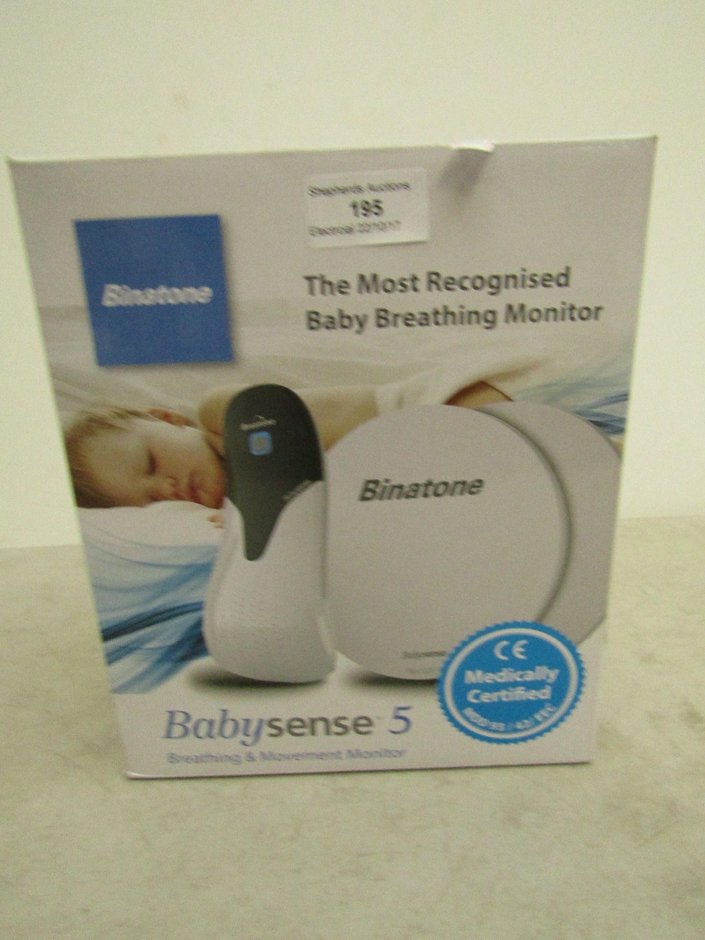 Binatone Baby Sense 5 breathing and movement monitor, untested and boxed. RRP £99.99 at https://