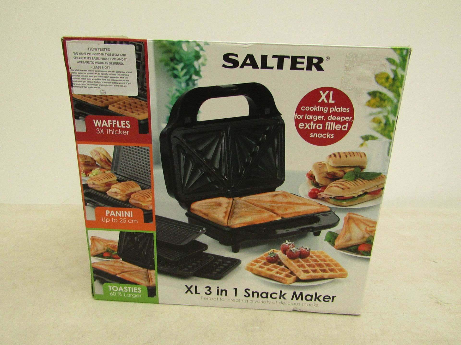 Salter snack maker, tested working and boxed.