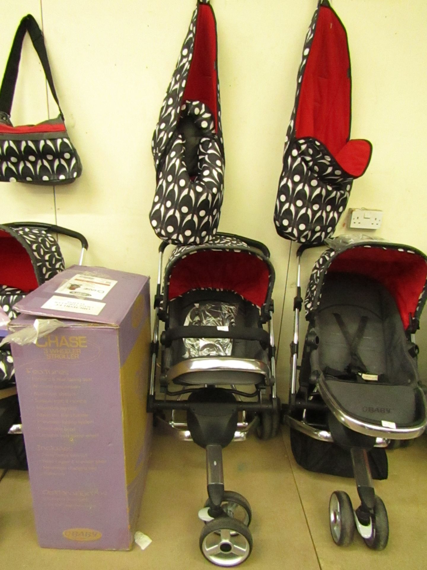O Baby Chase 3 in 1 Stroller with Fleece Lined Foot Muff, Used RRP £319 when a complete set at