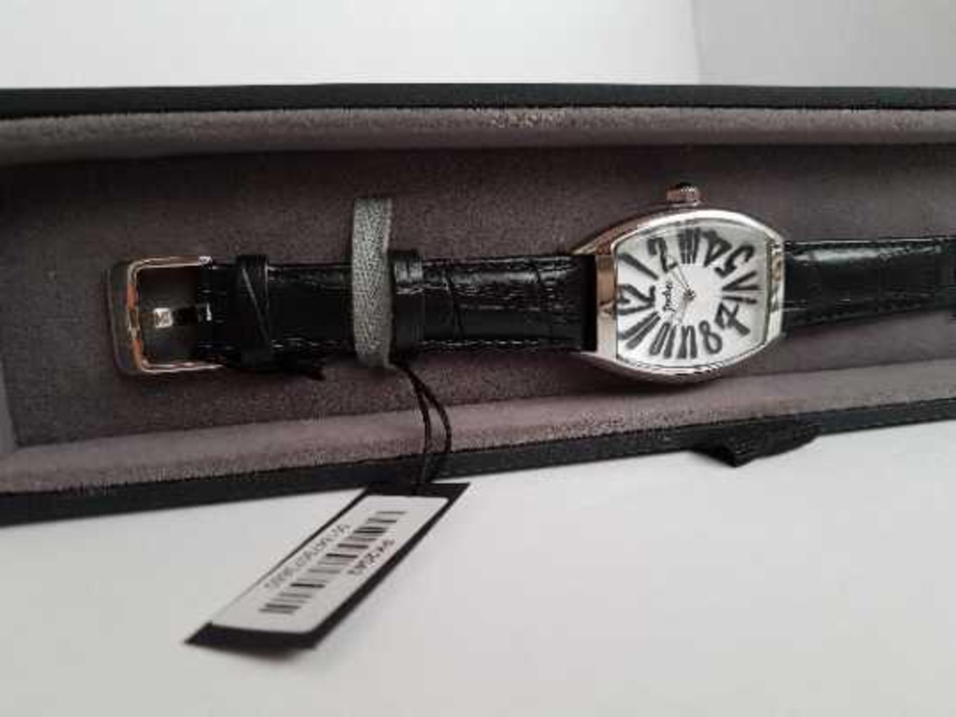 Pocket watch (PK3000) Leather strapped watch, new and Ticking in Branded case and Box with papers,