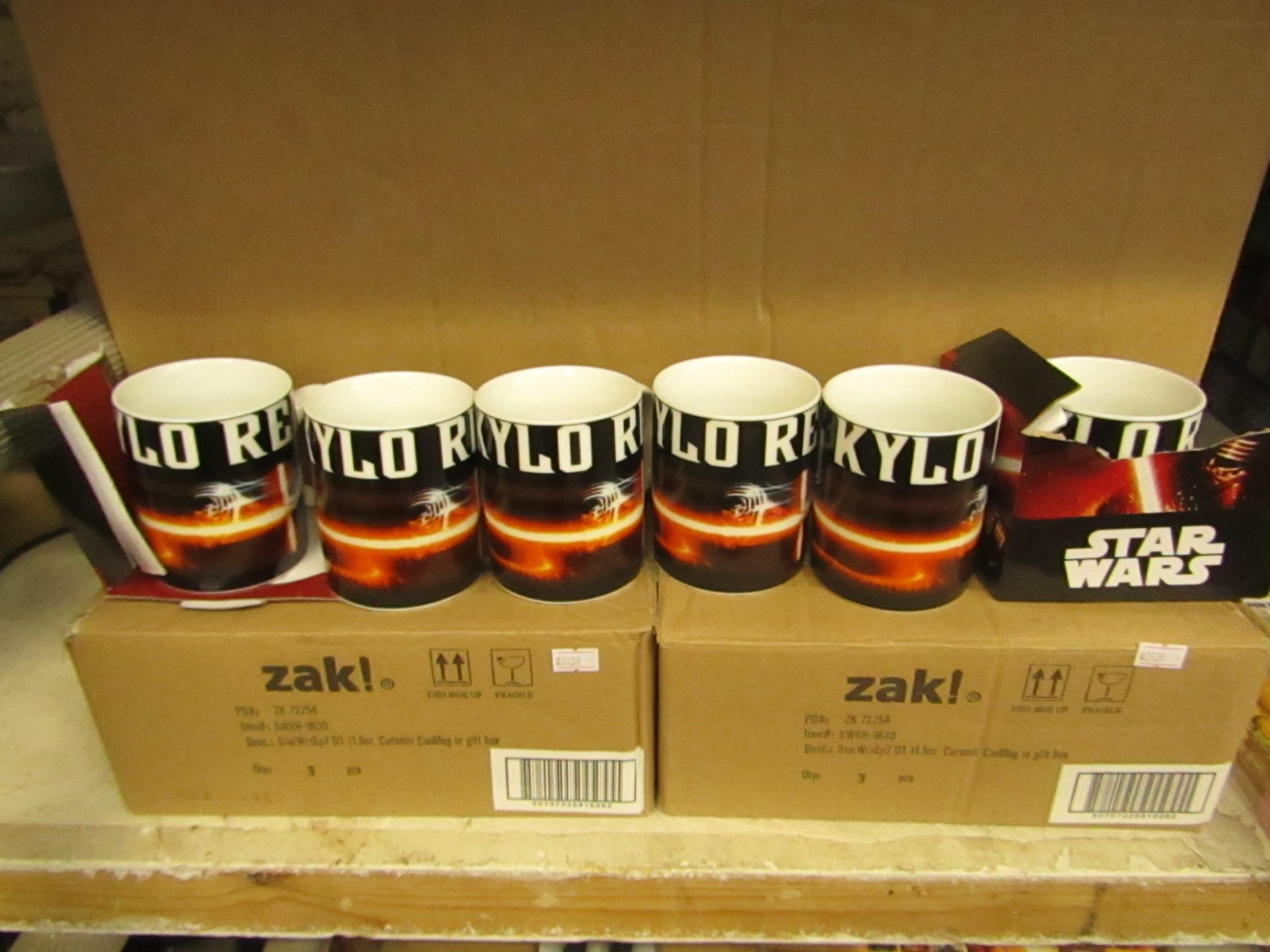 6pcs Brand new Star wars Kylo Ren mugs - brand new and boxed