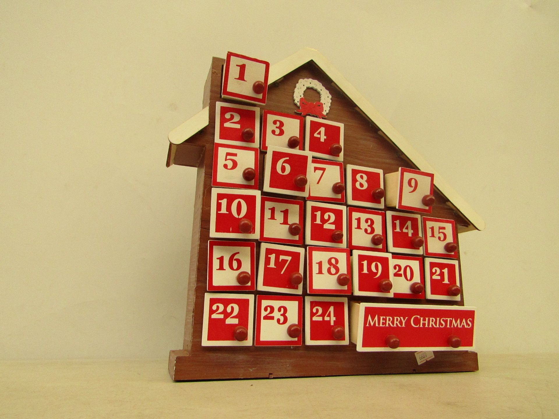 Light up Wooden Advent Calendar with draws on each day, boxed and unchecked. - Image 2 of 2