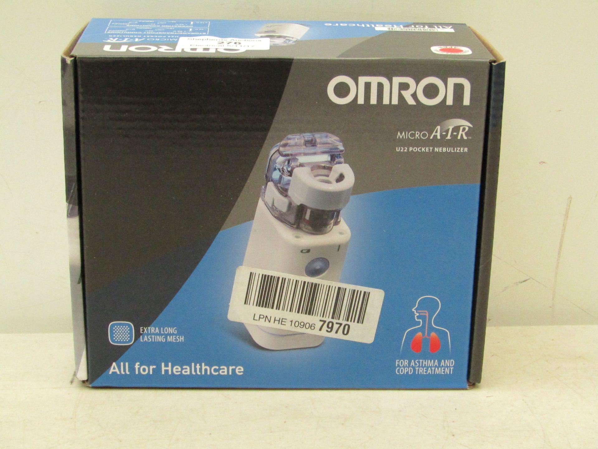 Omron Micro AIR pocket nebulizer, untested and boxed.