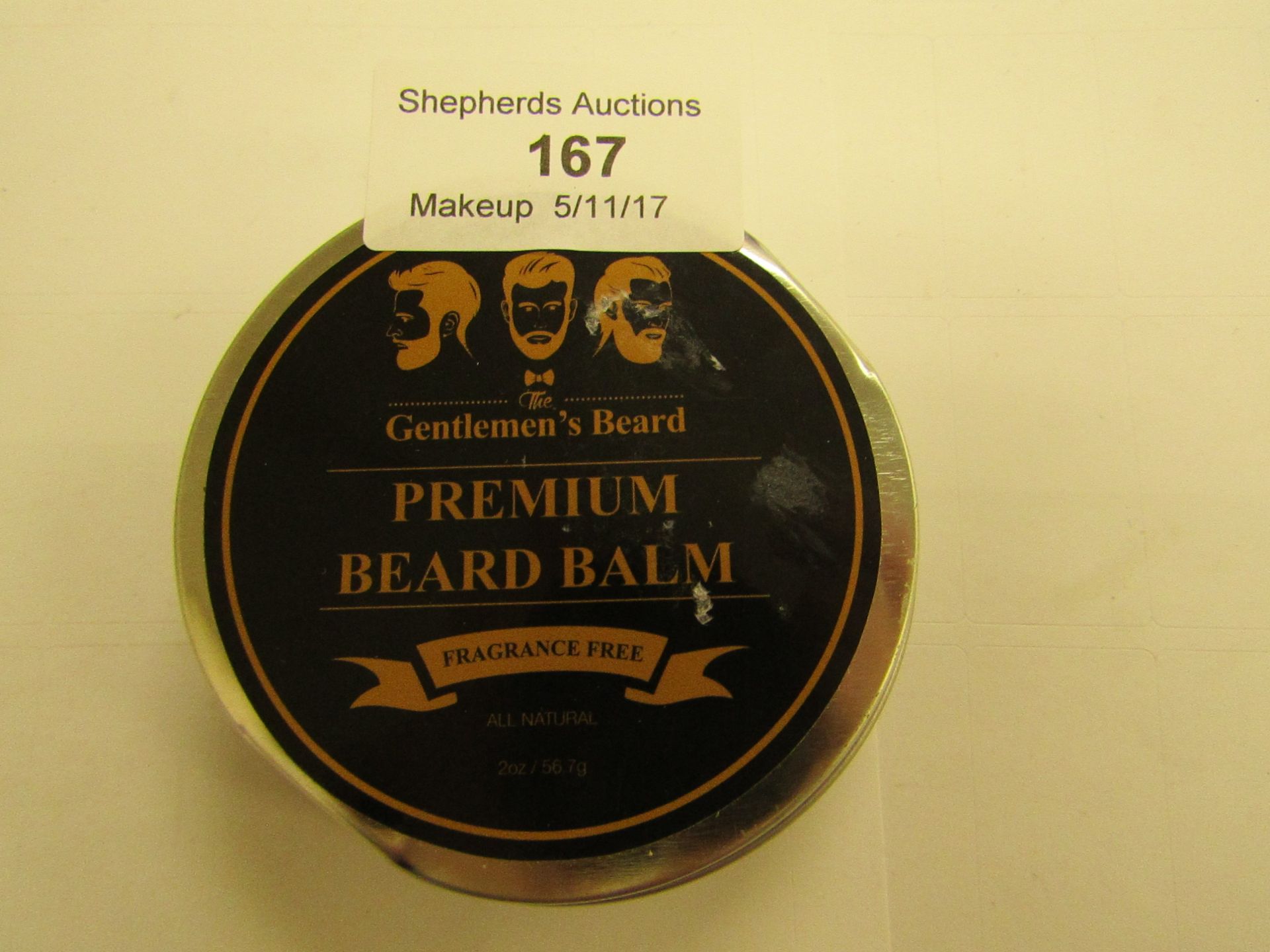 Gentlemans Beard Premium Beard Balm new (tin slightly dented on rim)