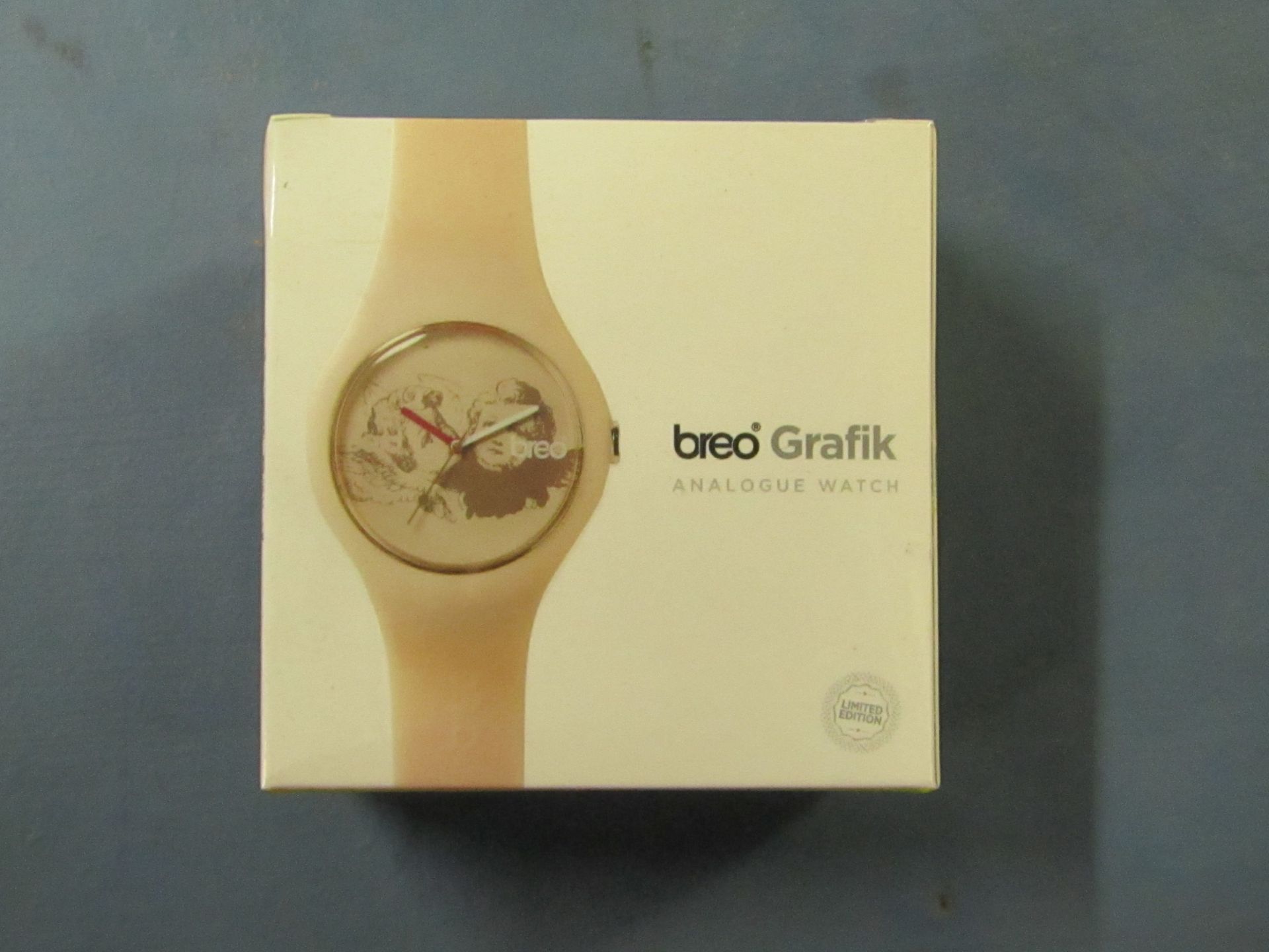 Breo classic grafik anologue wrist watch - pink angels. New & boxed.