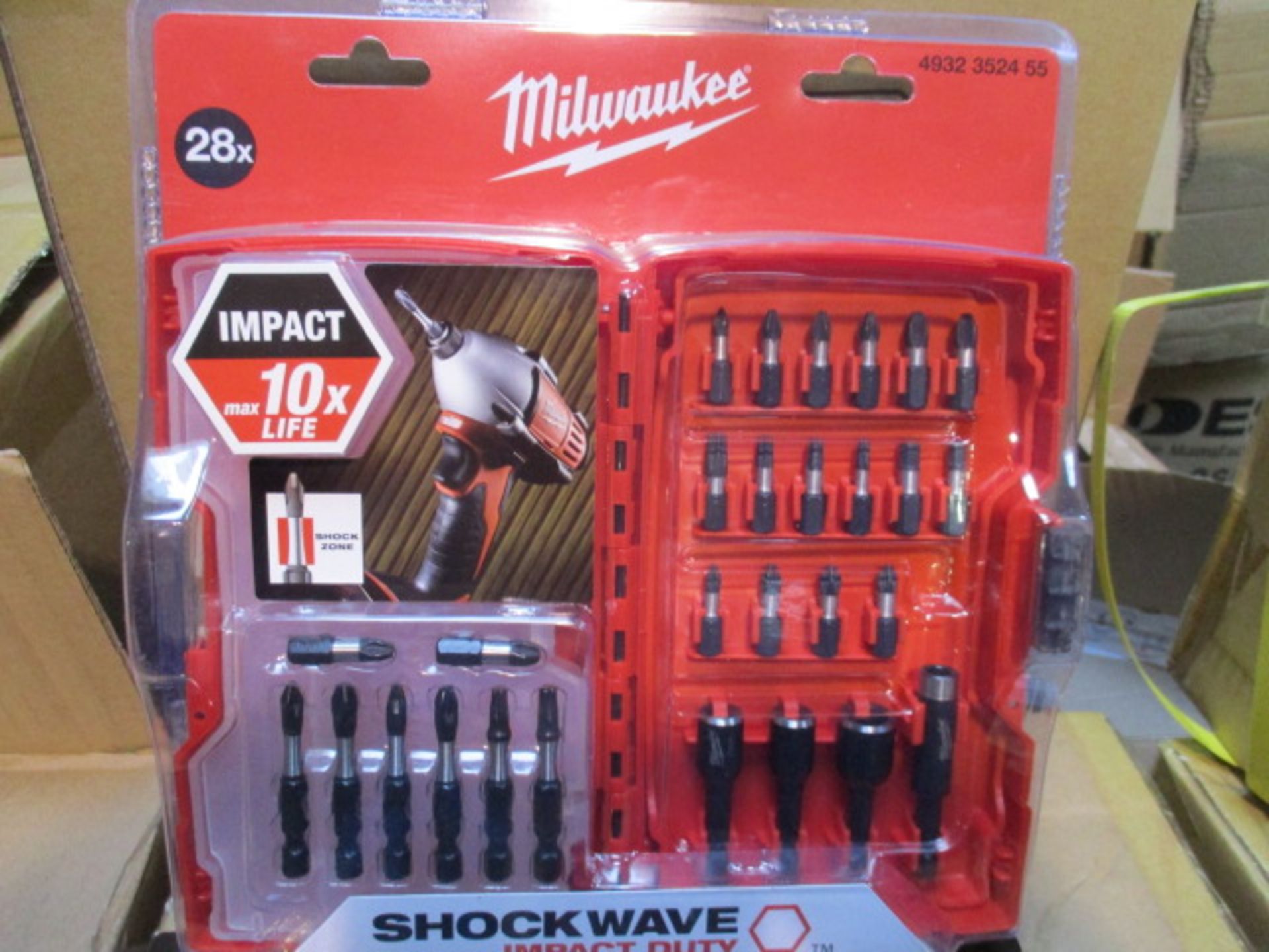 1pc - Factory Sealed Milwaukee 28pc Shockwave Impact driver and bit set - rrp £34.95 .