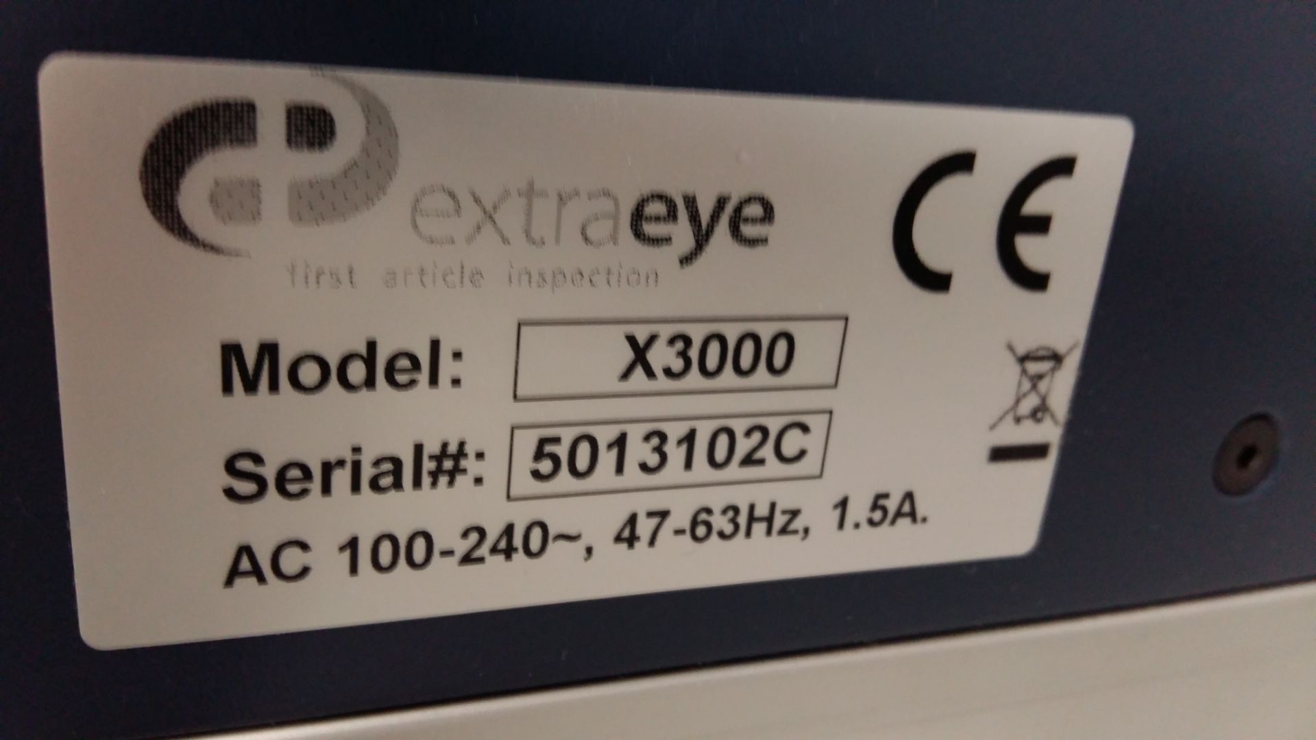 Blundell Extra Eye X3000 bench mounted optical inspection machine - Image 4 of 6