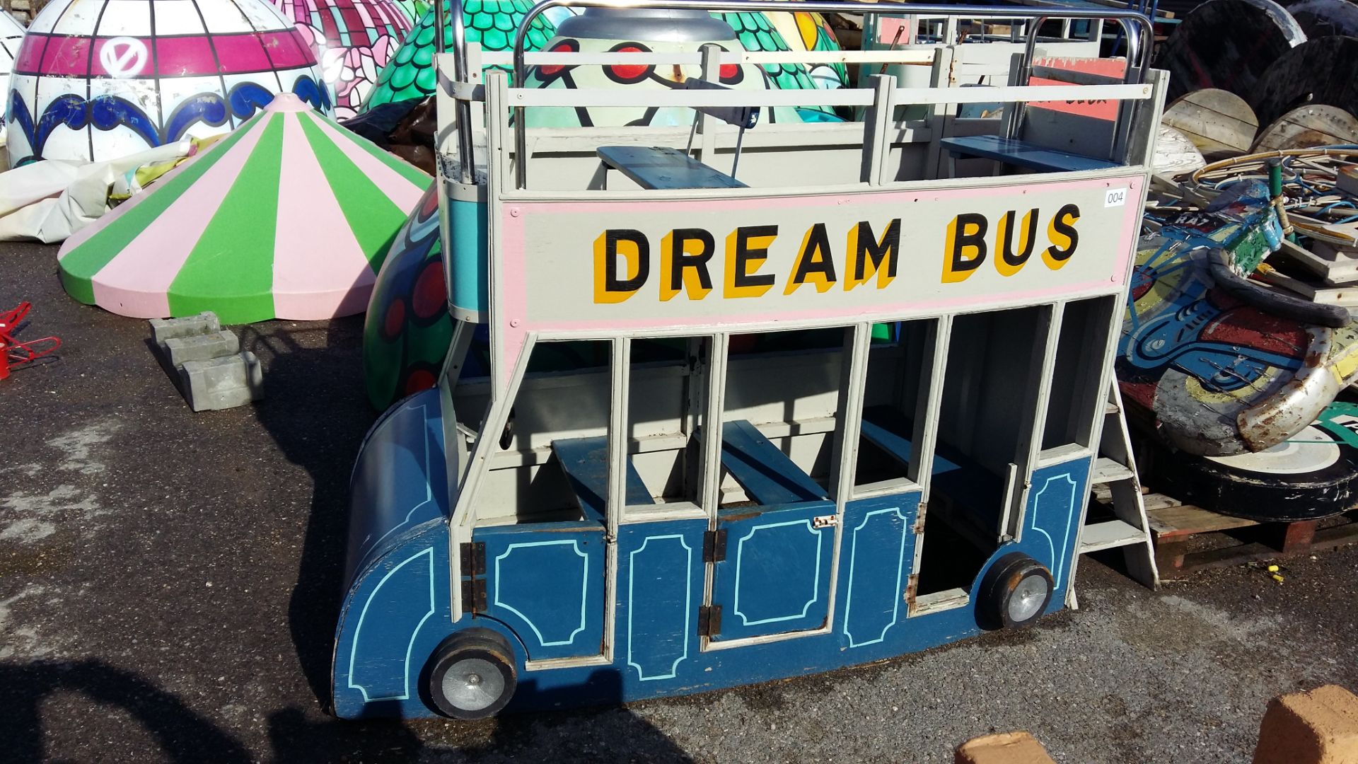 (2) Wooden 'Dream Bus' two tier ride carts - Image 6 of 10