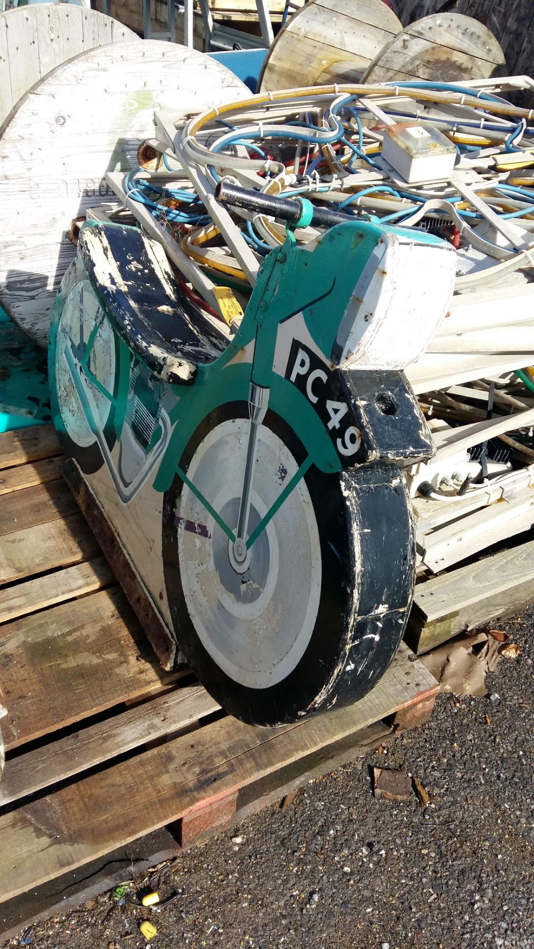 (3) Vintage wooden 'Motorbike' single ride seats - Image 5 of 6