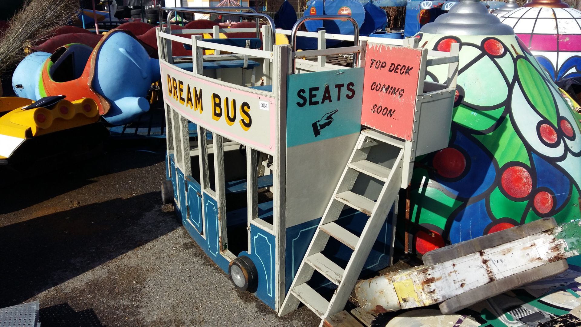 (2) Wooden 'Dream Bus' two tier ride carts - Image 7 of 10