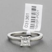 Princess Cut Diamond Single Stone Platinum Ring RRP £6,896