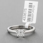 Cushion Cut Diamond Single Stone Platinum Ring RRP £7,478