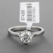 Diamond Single Stone Platinum Ring RRP £16,732