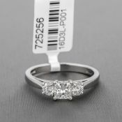 Princess Cut Diamond Single Stone Platinum Ring RRP £5,549