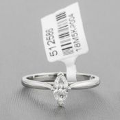 Marquise Cut Diamond Single Stone Platinum Ring RRP £2,957