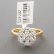 Oval Diamond Cluster 18ct Yellow and White Gold Ring RRP £4,739
