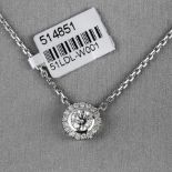 Diamond Single Stone 18ct White Gold Pendant RRP £3,357