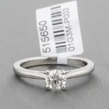 Diamond Single Stone Platinum Ring RRP £3,522