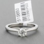 Diamond Single Stone Platinum Ring RRP £3,522