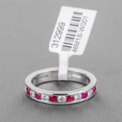 Ruby Diamond Semi 18ct White Gold Eternity Ring RRP £2,628