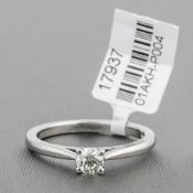Diamond Single Stone Platnium Ring RRP £1,873