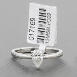 Pear Shaped Diamond Single Stone Platinum Ring RRP £3,770