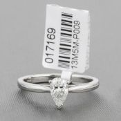 Pear Shaped Diamond Single Stone Platinum Ring RRP £3,770