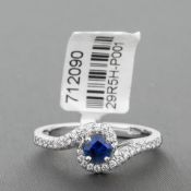 Sapphire and Diamond Twist Platinum Ring RRP £2,508