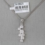 Diamond Fancy Cluster 18Ct White Gold Pendant RRP £3,904