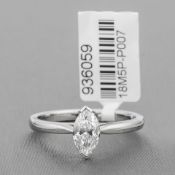 Marquise Cut Diamond Single Stone Platinum Ring RRP £8,171