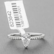 Pear Shape Diamond Single Stone Platinum Ring RRP £5,392