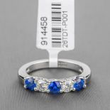 AAA Grade Sapphire Diamond Semi Platinum Eternity Ring RRP £2,991