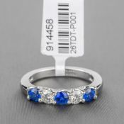 AAA Grade Sapphire Diamond Semi Platinum Eternity Ring RRP £2,991
