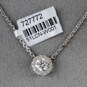 Diamond Single Stone 18Ct White Gold Pendant RRP £6,288