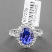 Grade Tanzanite and Diamond 18ct White Gold Dress Ring RRP £9,795