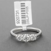 Diamond Three Stone Platinum Ring RRP £4,634