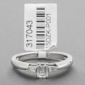 Emeral Cut Diamond Platinum Ring RRP £3,738
