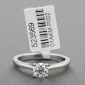 Diamond Single Stone Platinum Ring RRP £5,186