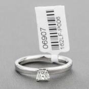 Princess Cut Diamond Single Stone Platinum Ring RRP £1,553