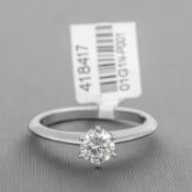 Diamond Single Stone Platinum Ring RRP £4,143
