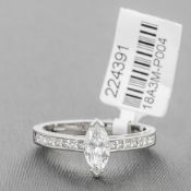 Marquise Diamond Single Stone Platinum Ring RRP £5,352