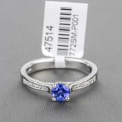 Tanzanite Single Stone Platinum Ring RRP £1,863