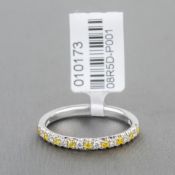 Yellow Diamond and White Diamond Platinum Half Eternity Ring RRP £1,533