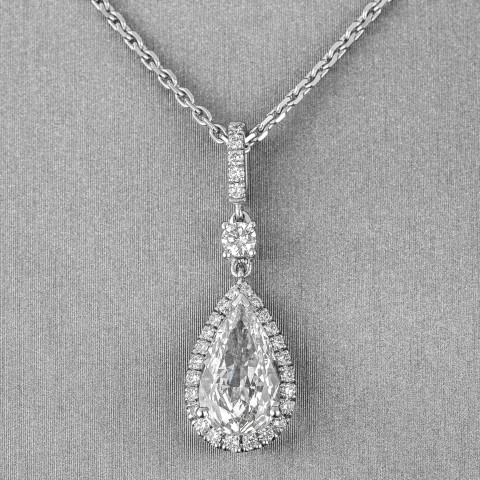 Diamond Fancy Cluster 18ct White Gold Pendant RRP £36,999