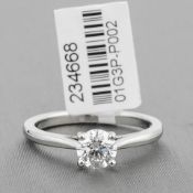 Diamond Single Stone Platinum Ring RRP £7,499