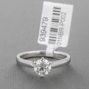 Diamond Single Stone Platinum Ring RRP £8,677