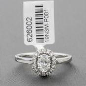 Oval Diamond Cluster Platinum Ring RRP £5,715